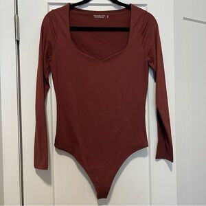 Abercrombie & Fitch Brown Long Sleeve Bodysuit